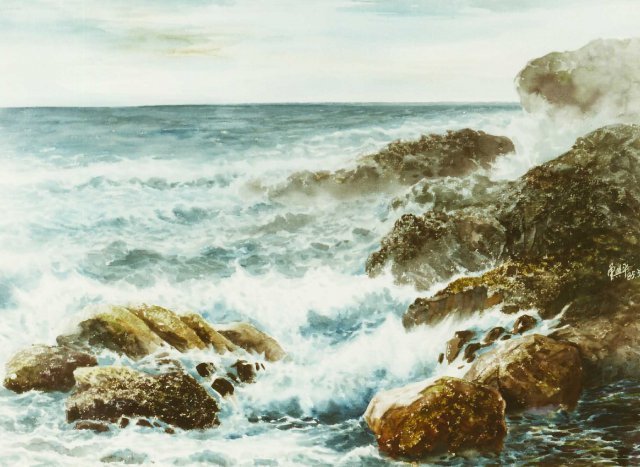 Z084 曾興平---小野柳之歌 水彩 4K 1996 